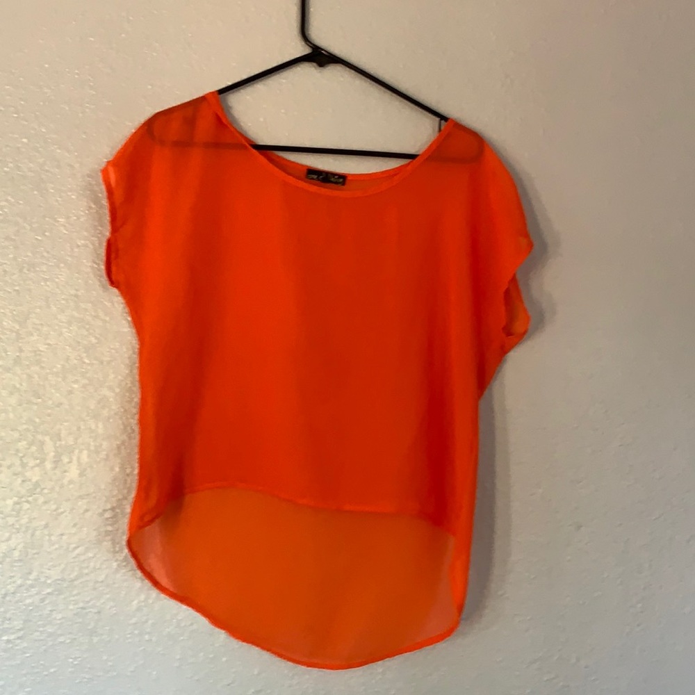 Mesh high low crop top